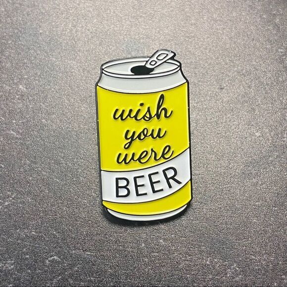 Wish You Were Beer Enamel Pin/ Brooch Lapel - Picture 2 of 6